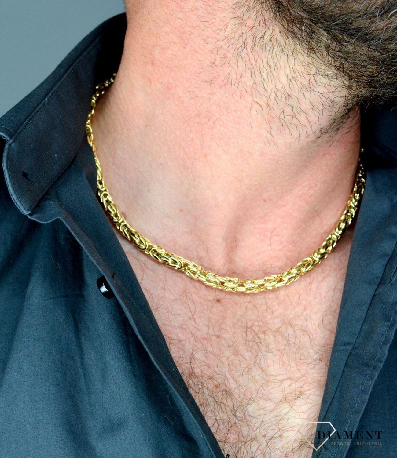 Złoty łańcuszek 585 królewski splot LA 81B 6mm. Złoty łańcuszek damski, męski. Złoty łańcuszek o królewskim splocie. Złoty łańcuszek bizantina. Złoty łańcuszek gruby. Złoty łańcuszek idealny na prezent. Złoty (1).jpg